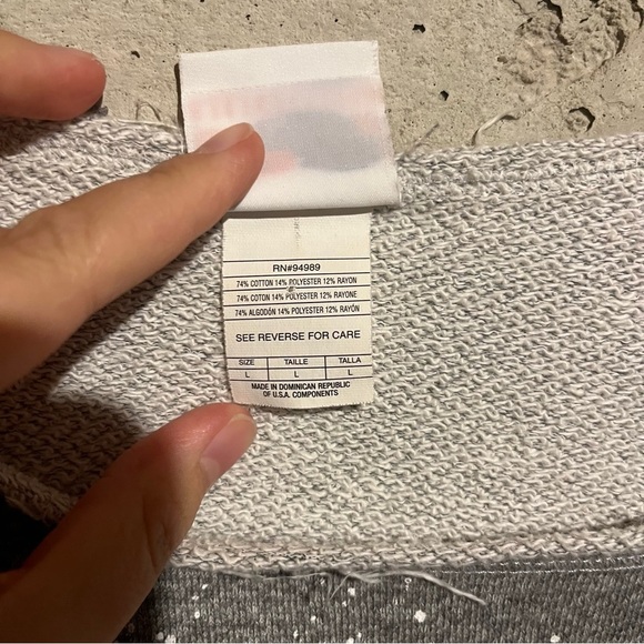 Chicago White Sox Hoodie Women’s Size Large L 5th & Ocean MLB Grey Off Shoulder - Picture 4 of 7